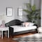 Baxton Studio Milligan ModernCharcoal Fabric Upholstered and Dark Brown Finished Wood Twin Size Daybed 200-12563-ZORO - alternate 1